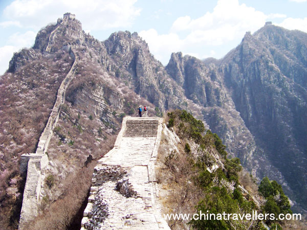 The steep steps of the Great Wall  These steps are said to be the steepest  part of the Great Wall, and eagles can only fly through here facing  upwards. The Jiankou